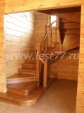 Полукруглая лестница из сосны на мансарду 35-06