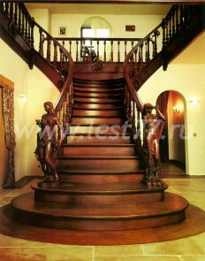 Роскошная распашная лестница с фигурами 36-09